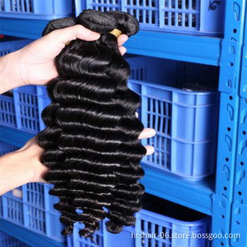 high quality 100% human hair 10A grade deep wave human hair weave bundles and closure cuticle aligned virgin hair extention